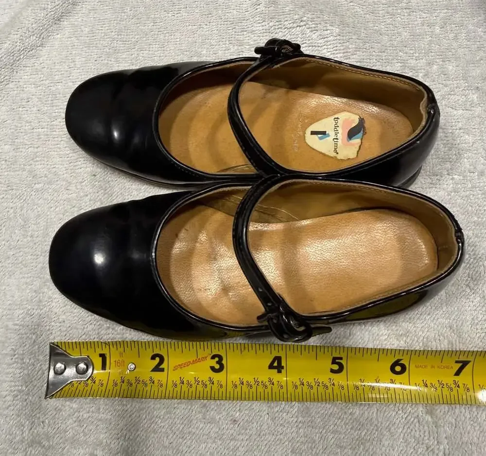 Toddletime Mary Jane Shoes Size 7.5 Black Patent